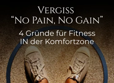 Blick von oben auf die Turnschuhe eines Sportlers, der fest in einem eingezeichneten Kreis steht – eine visuelle Metapher für die Komfortzone als Fundament für nachhaltige Fitness und stoische Beständigkeit.